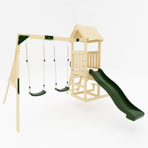 Garden wooden swing - garden,