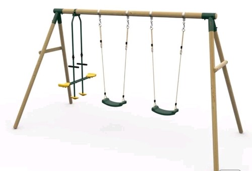 Garden wooden triple swing - garden,