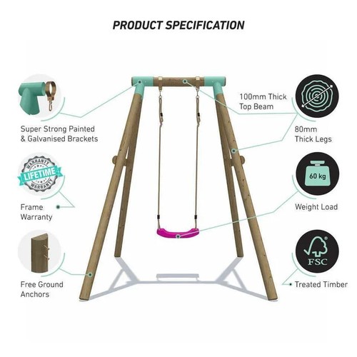 Wild kids wooden swing - go,