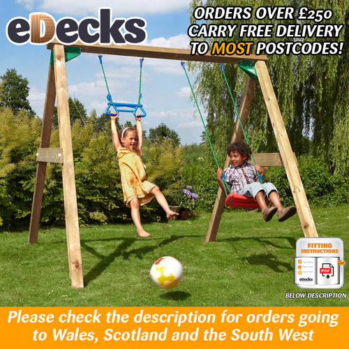 Jungle swing set wooden frame - swing,