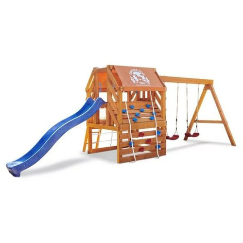 Large wooden swing - large, slides